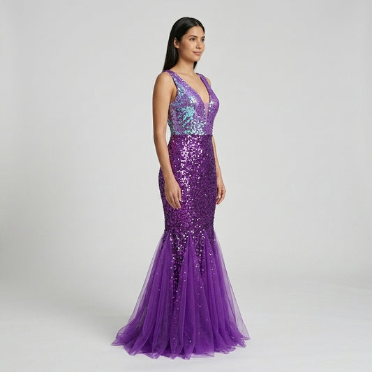 Vestido Purpura Brillante - VD006