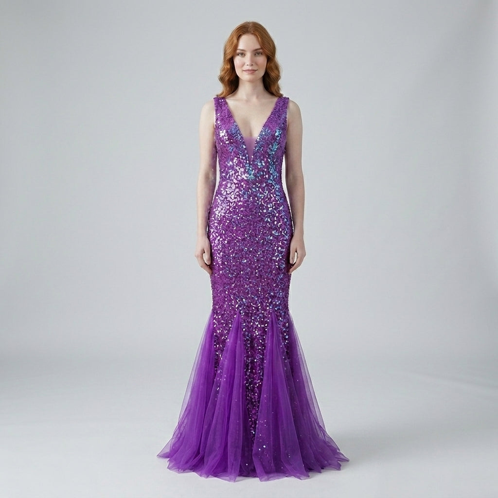 Vestido Purpura Brillante - VD006