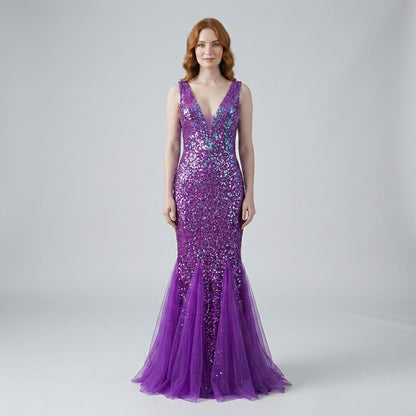 Vestido Purpura Brillante - VD006