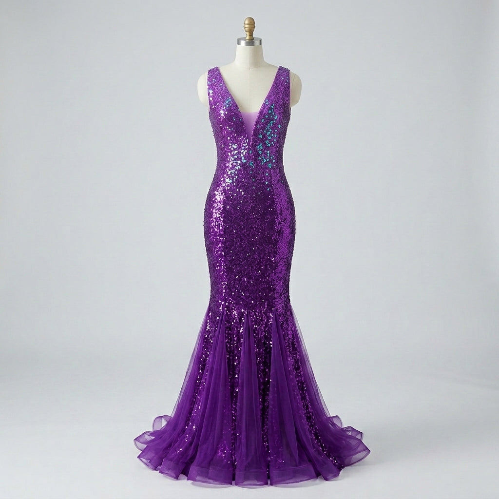 Vestido Purpura Brillante - VD006