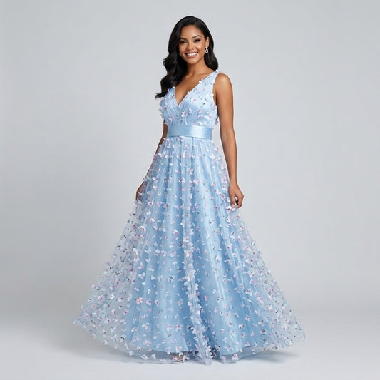 Vestido Primavera Celeste - VD024