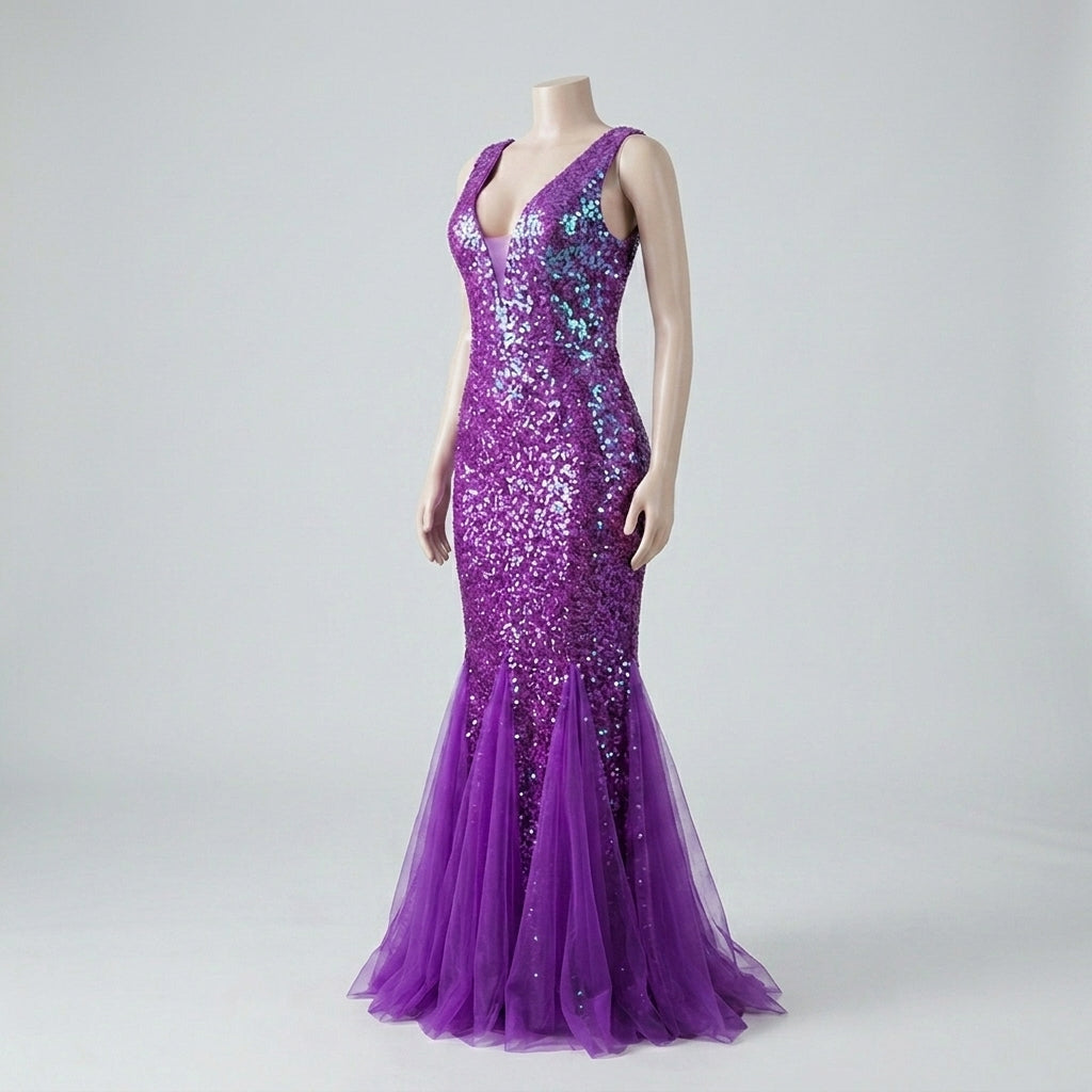 Vestido Purpura Brillante - VD006