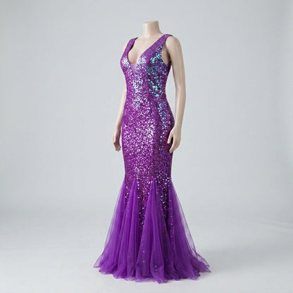 Vestido Purpura Brillante - VD006