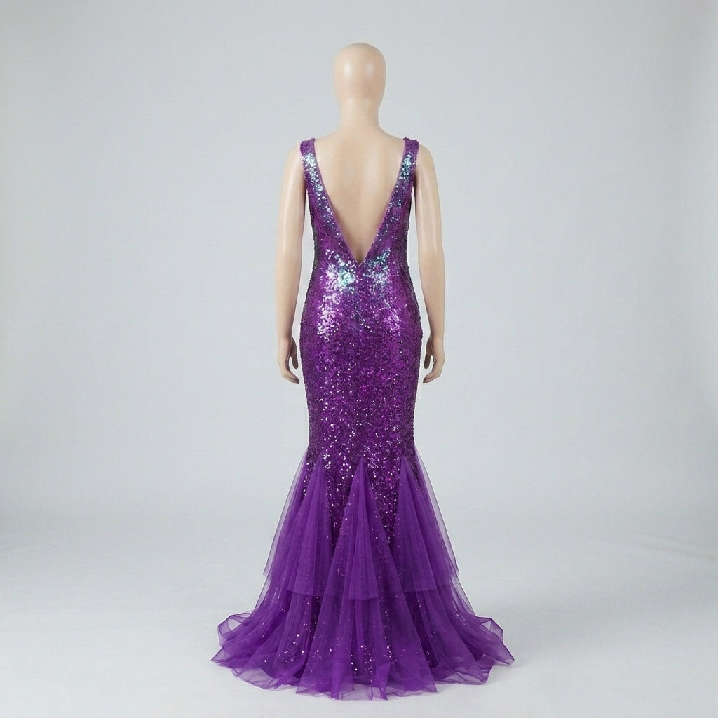 Vestido Purpura Brillante - VD006