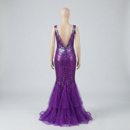 Vestido Purpura Brillante - VD006
